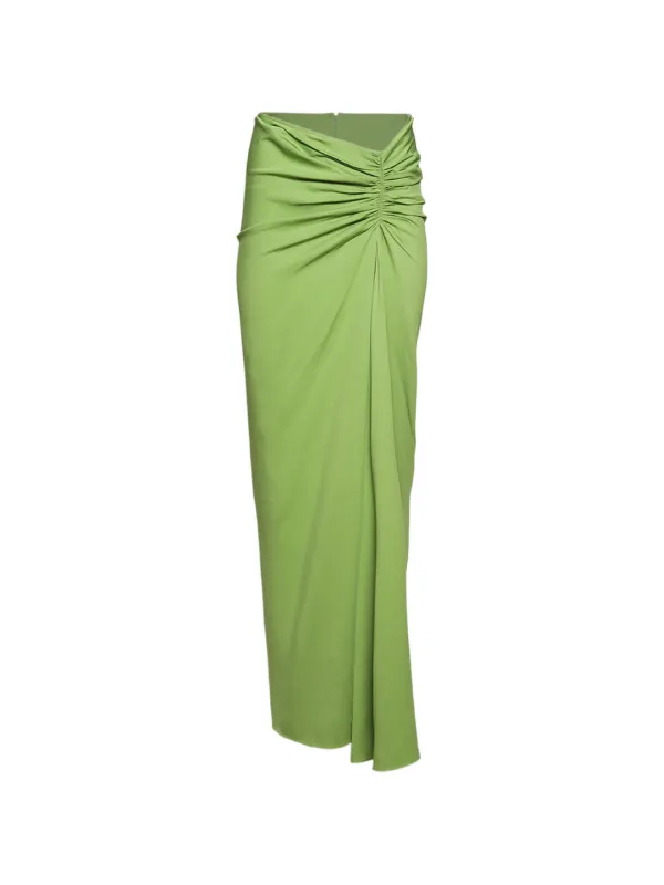 Christopher Esber Ruched Maxi Skirt in Green