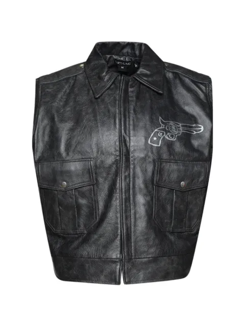 EARTHLING VIP gun-print leather vest