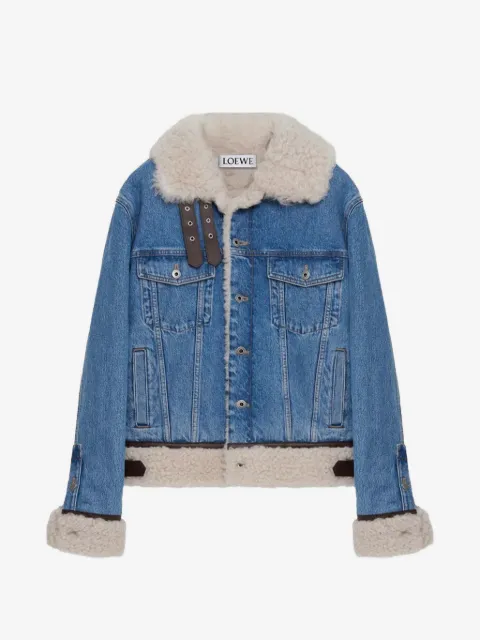 LOEWE shearling-trim trucker denim jacket