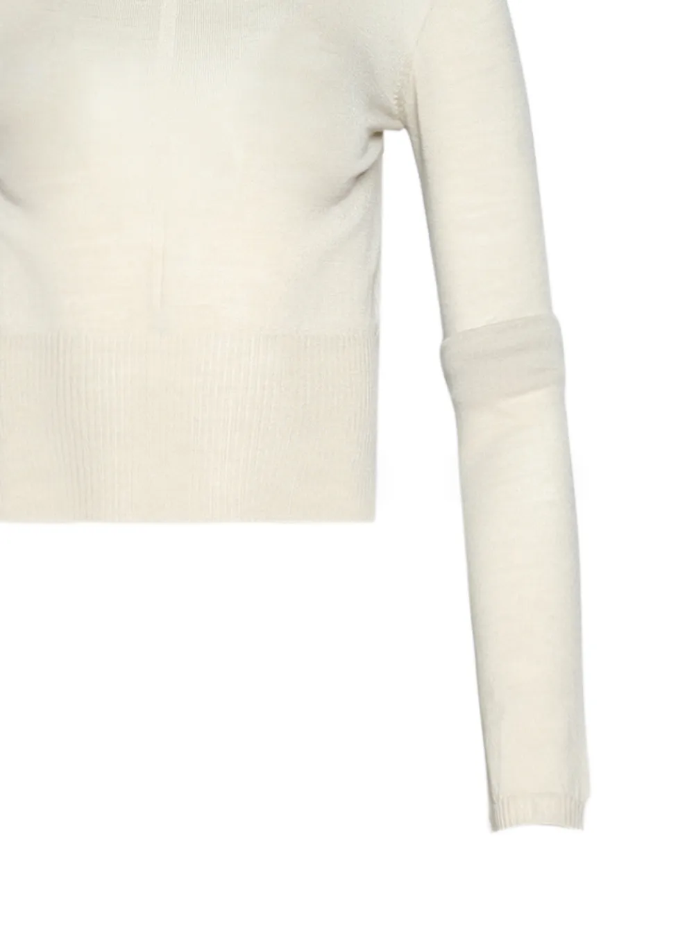 Rick Owens Cropped gebreide trui met uitgesneden details Beige