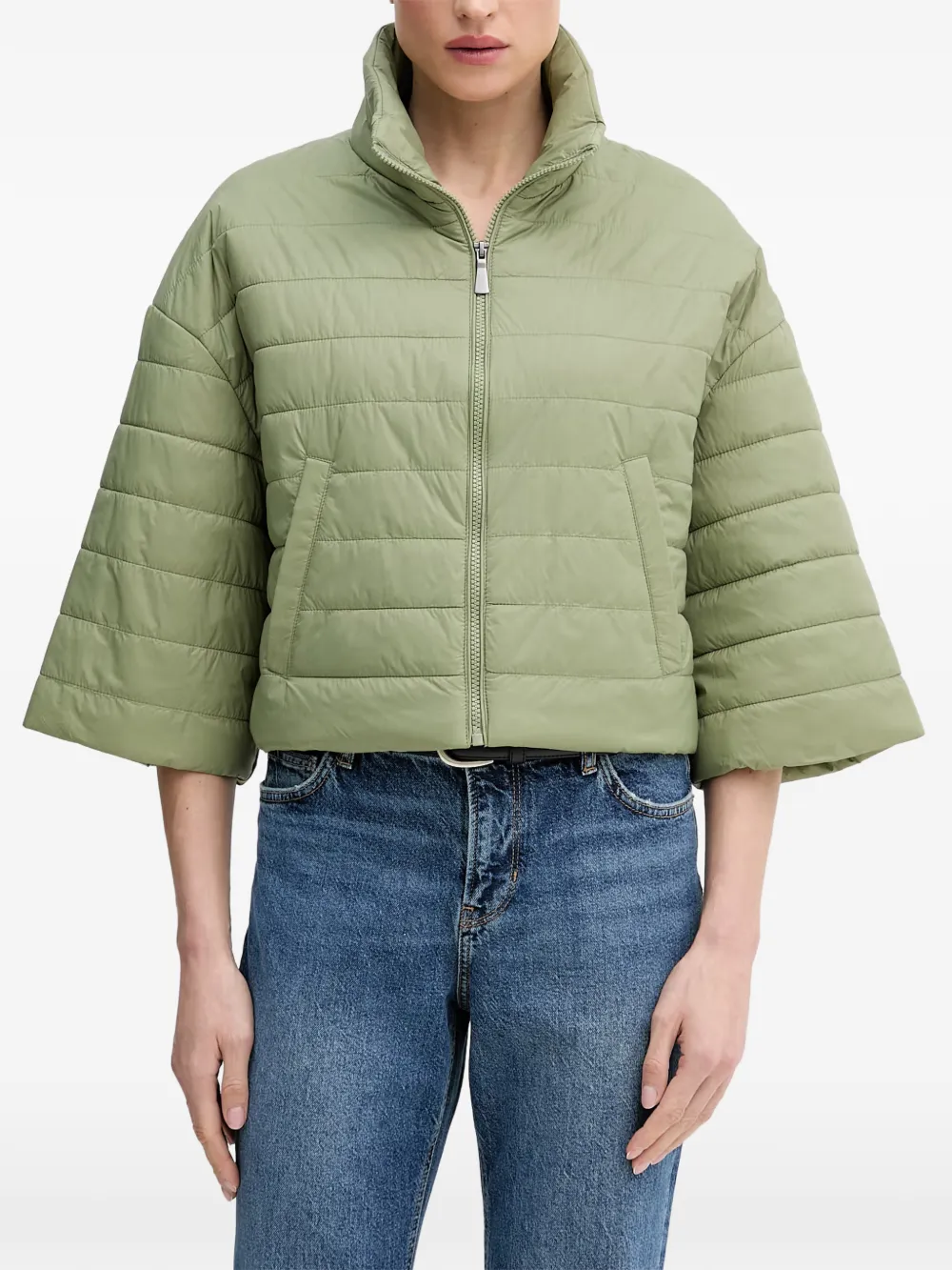 Benetton quilted wide-sleeve jacket - Grün