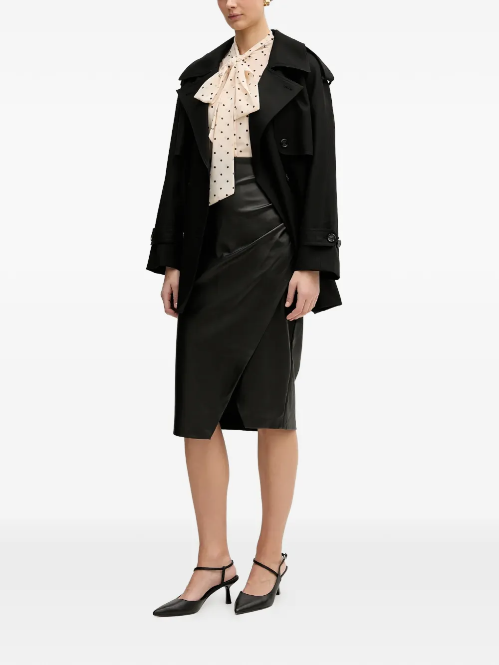  Joop! Bo Polka-dot Tie Blouse - Neutrals 