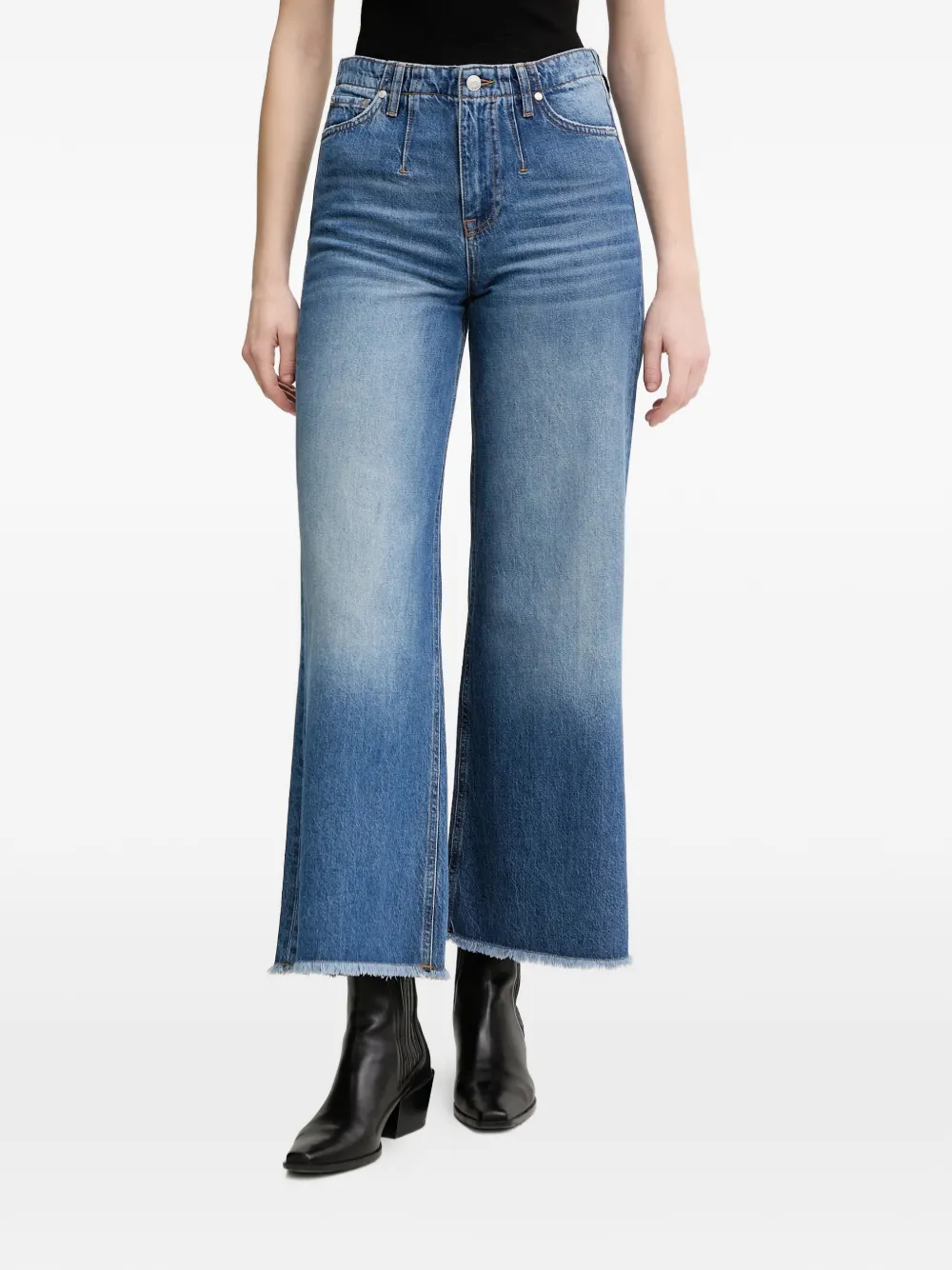 Joop! frayed wide-leg jeans - Blu