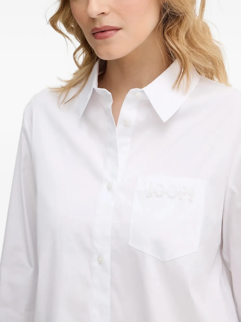 Joop! Bella blouse met borstzak Wit