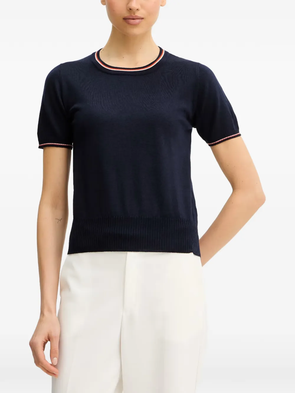 LUISA SPAGNOLI Metella stockinette-knit top - Blu