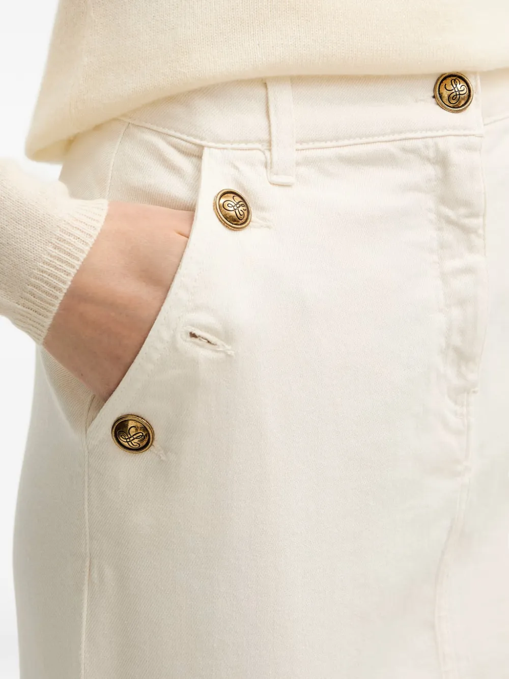LUISA SPAGNOLI Targhetta marinière denim rok Beige