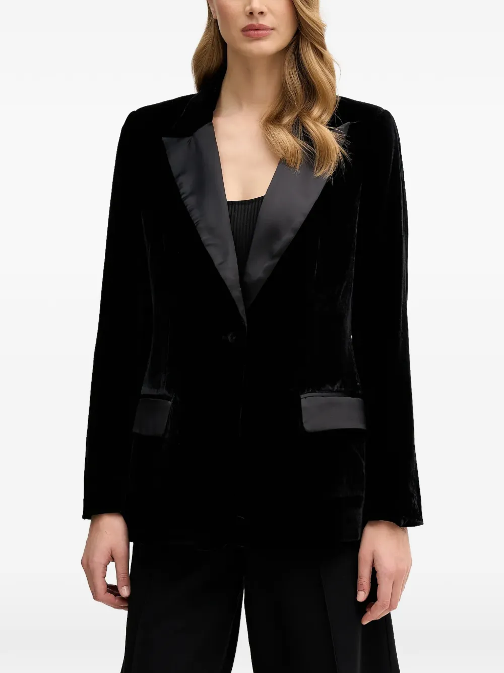 Pedro Del Hierro velvet-collar blazer - Nero