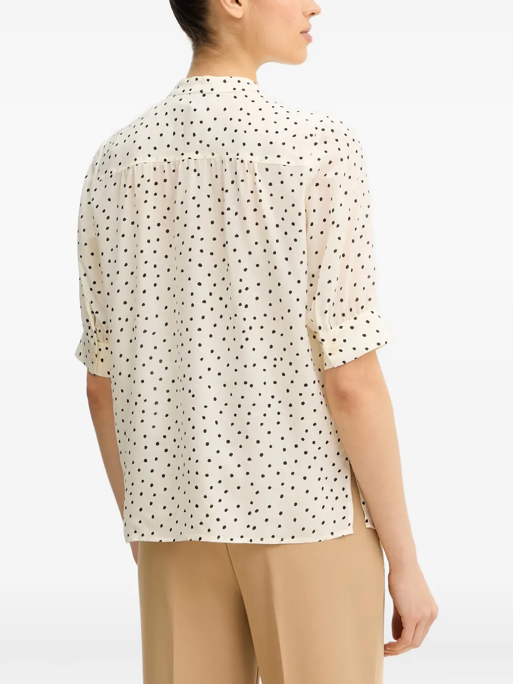  Luisa Spagnoli Barcolana Polka-dot Crêpe De Chine Blouse - Neutrals 