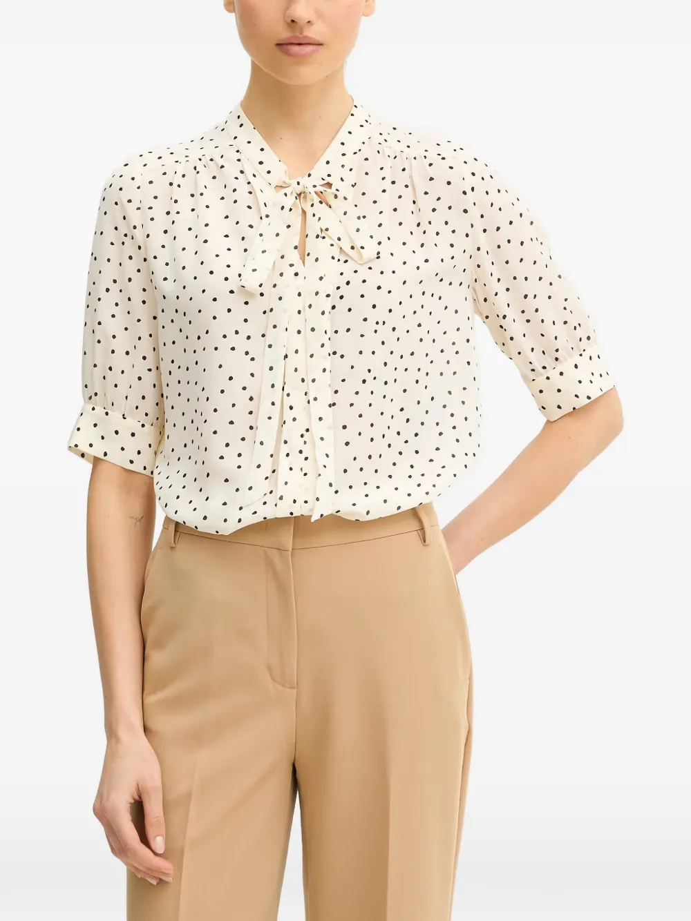 LUISA SPAGNOLI Barcolana polka-dot crêpe de chine blouse - Toni neutri