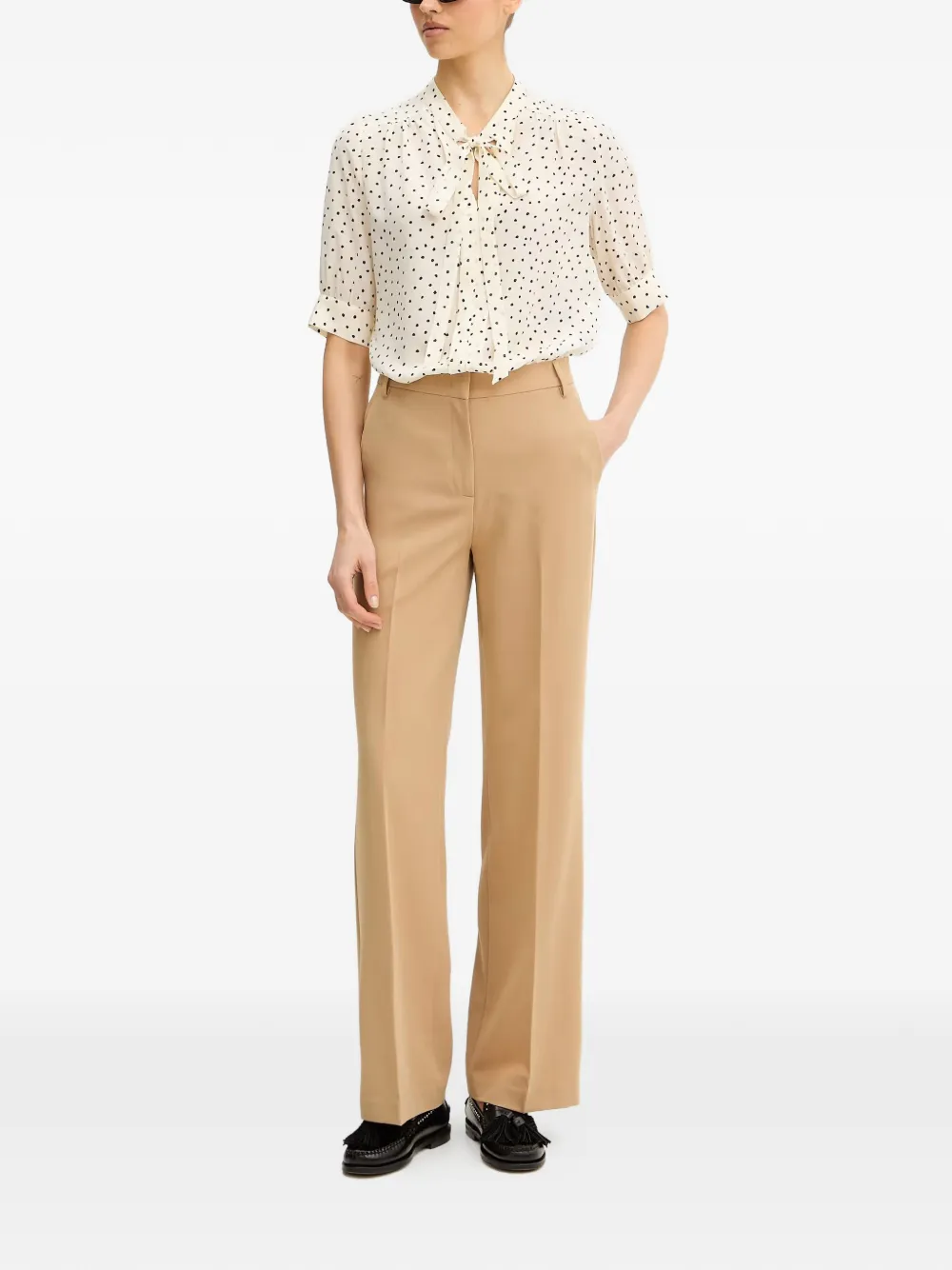  Luisa Spagnoli Barcolana Polka-dot Crêpe De Chine Blouse - Neutrals 