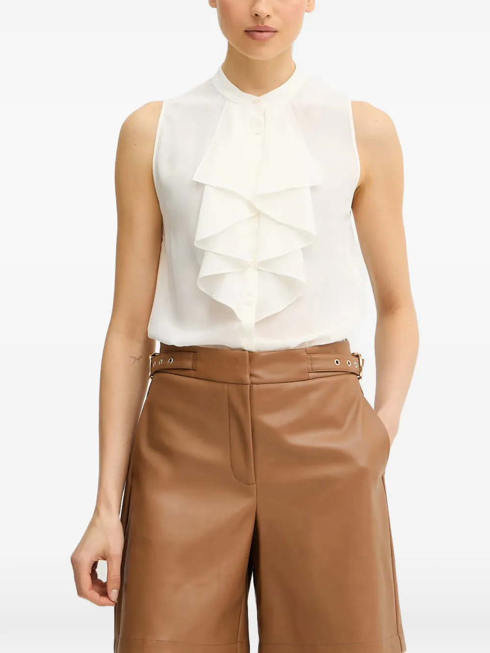 LUISA SPAGNOLI Burrata ruffled shirt - Toni neutri