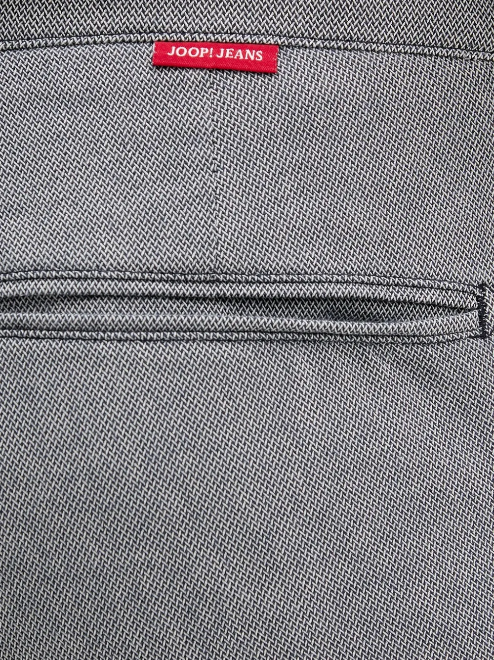 Joop! Broek met riemlussen en patroon Grijs
