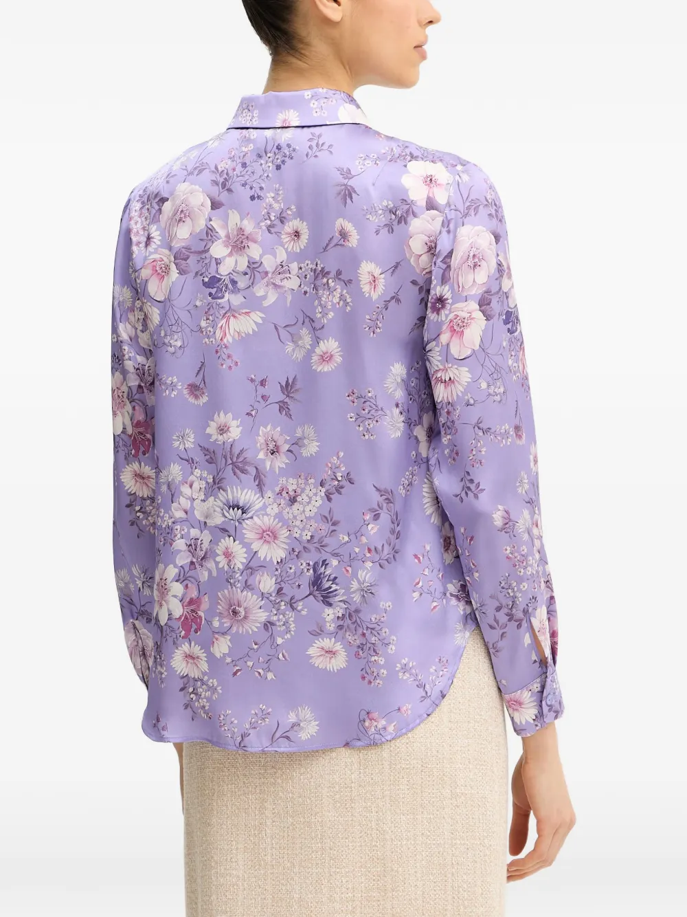  Luisa Spagnoli Bagheria Floral Print Shirt - Purple 