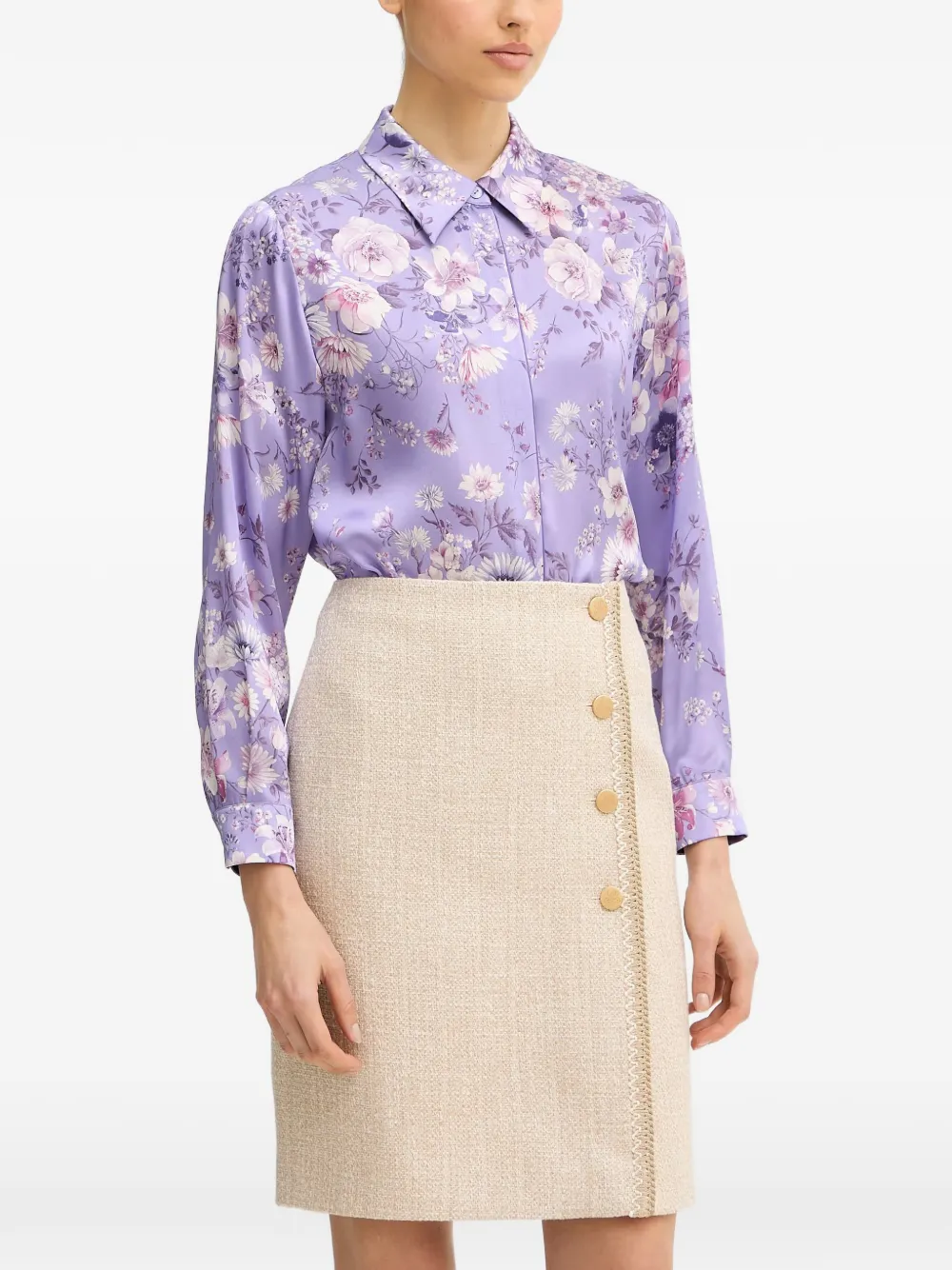 LUISA SPAGNOLI Bagheria floral print shirt - Viola