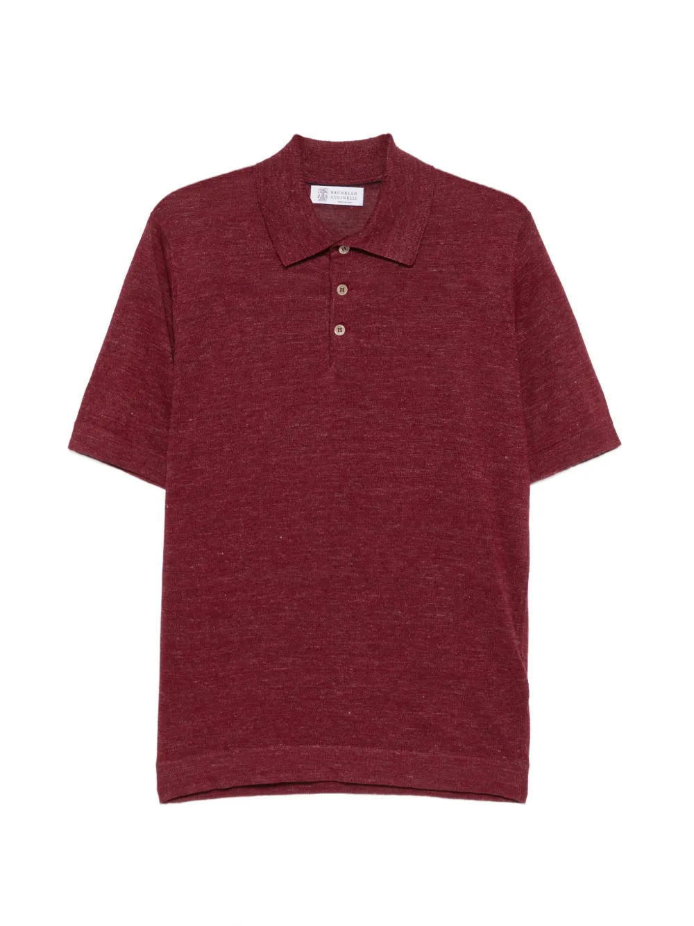 Brunello Cucinelli Polo a maniche corte con bottoni - Rosso
