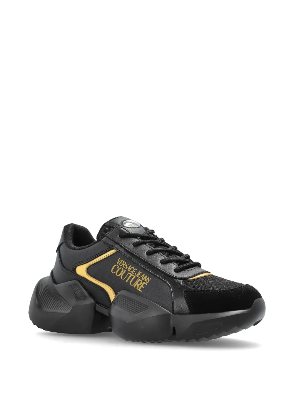 Versace Jeans Couture Sneakers met leren vlakken Zwart