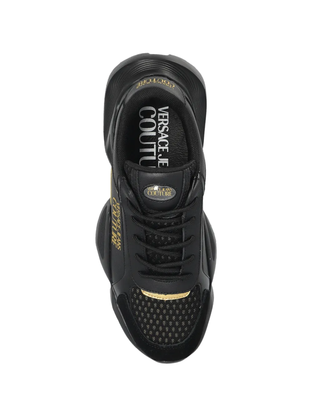 Versace Jeans Couture Sneakers met leren vlakken Zwart