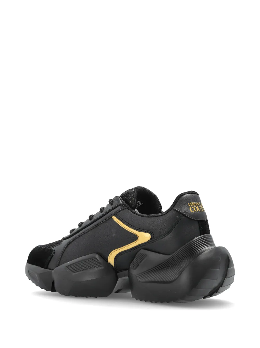 Versace Jeans Couture Sneakers met leren vlakken Zwart
