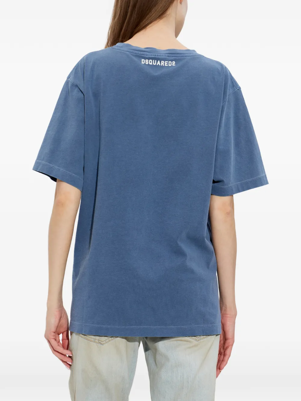 DSQUARED2 T-shirt verfraaid met patch Blauw
