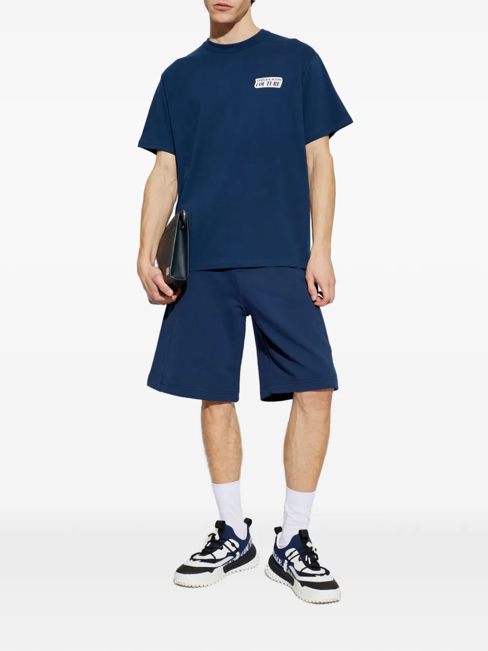 Versace Jeans Couture Shorts met trekkoord en logodetail Blauw