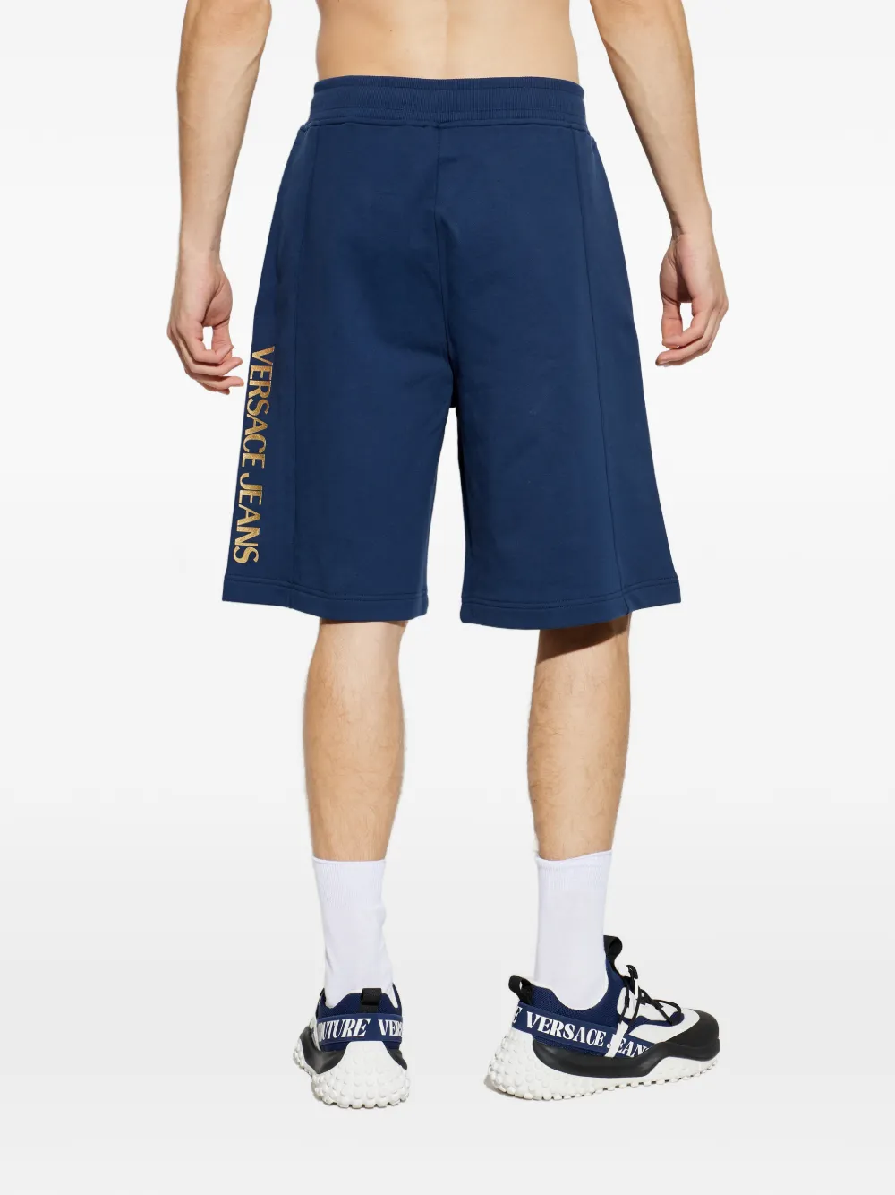 Versace Jeans Couture Shorts met trekkoord en logodetail Blauw