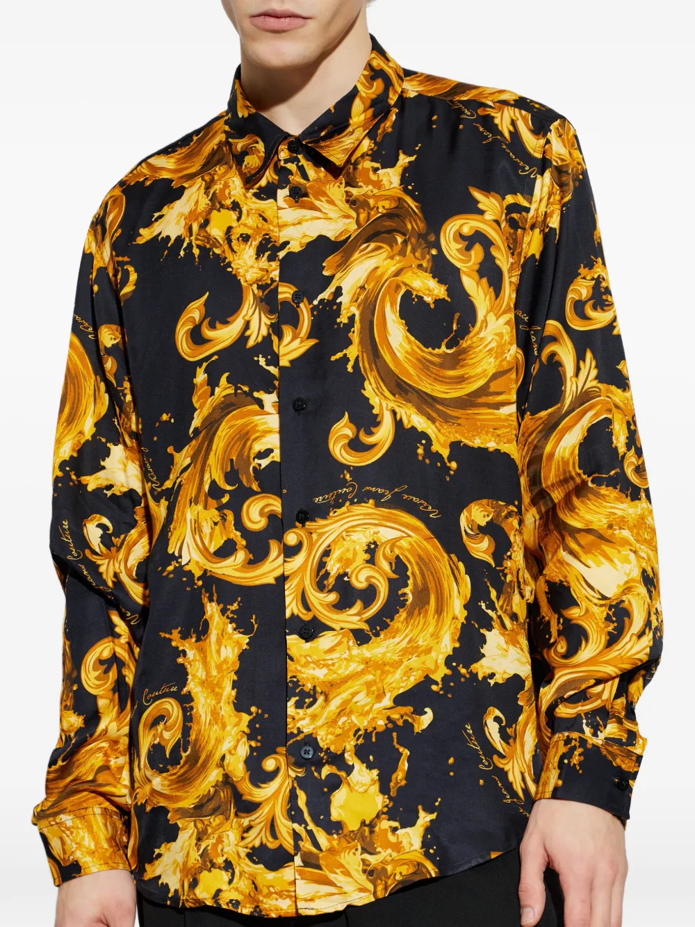 Versace Jeans Couture バロックプリント シャツ | ブラック | FARFETCH JP