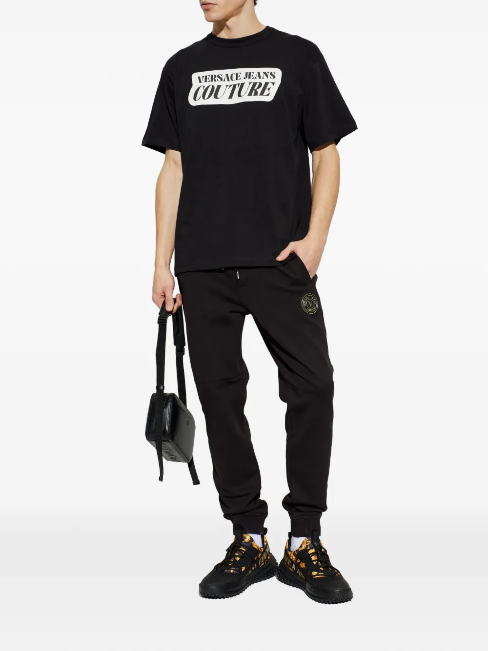  Versace Jeans Couture Drawstring Logo Trousers - Black 