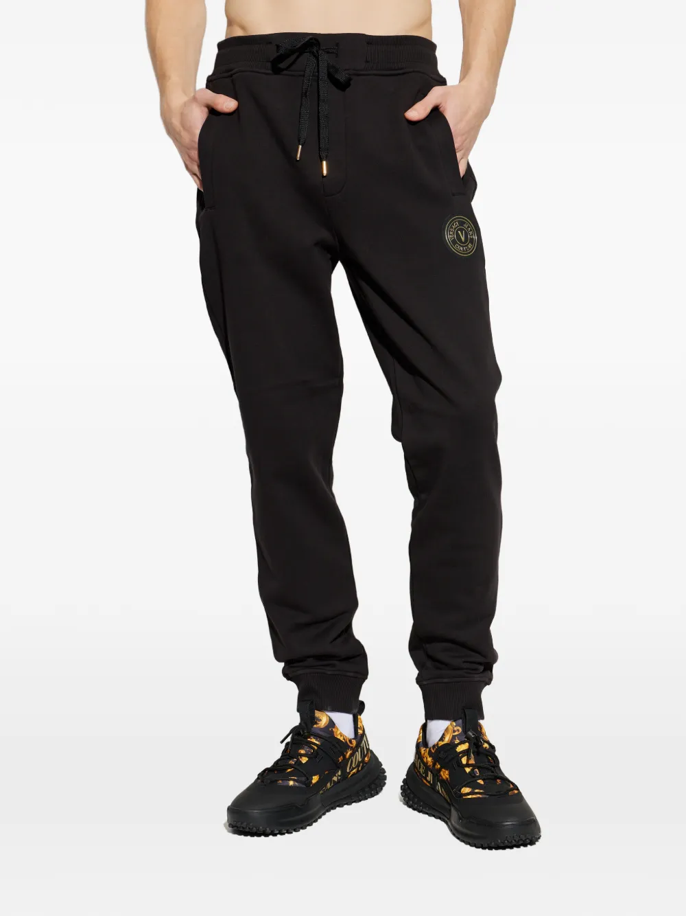  Versace Jeans Couture Drawstring Logo Trousers - Black 