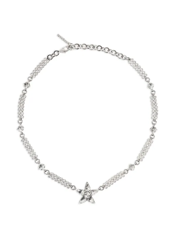 Alessandra Rich Star-charm Necklace in Silver