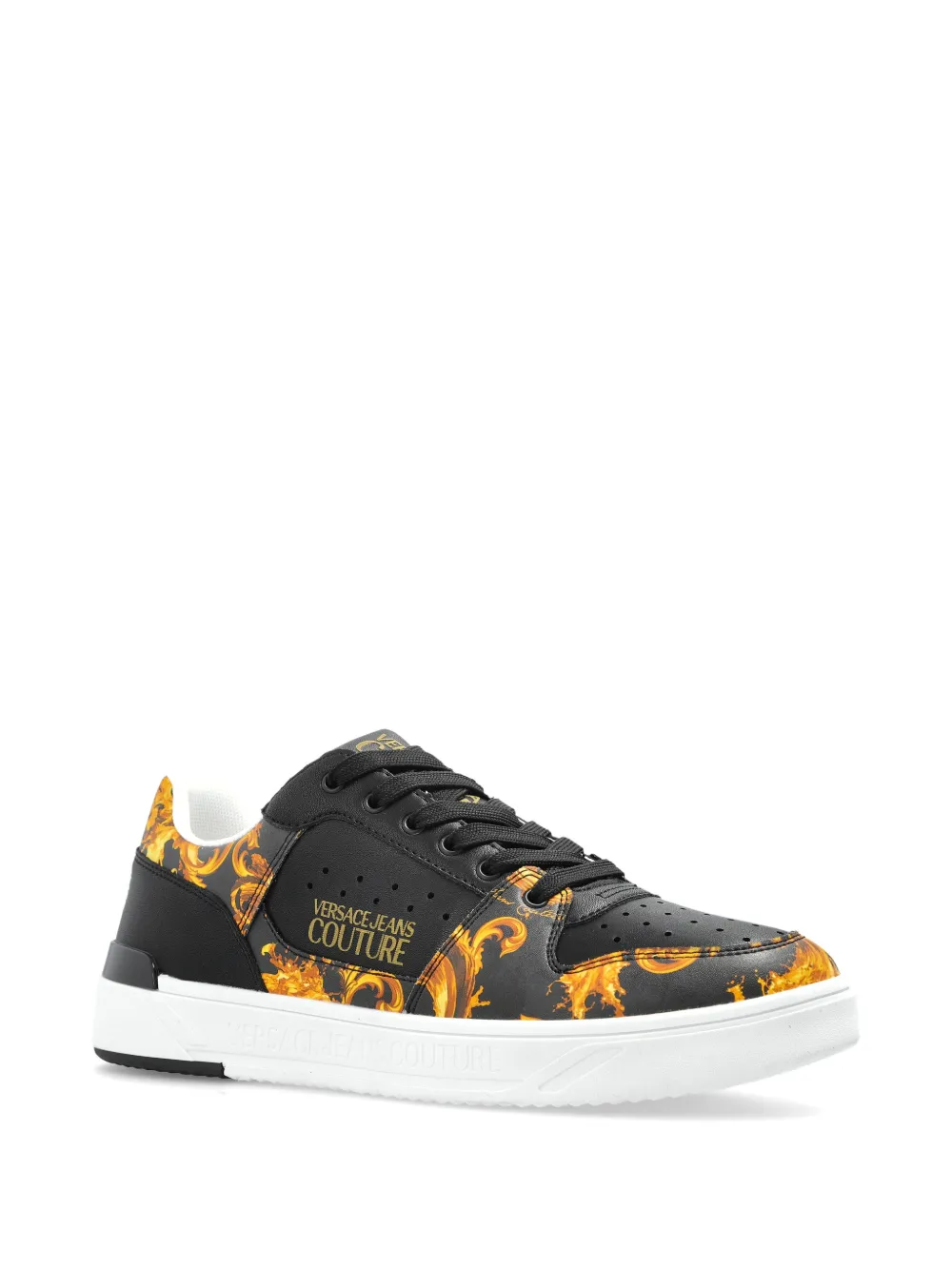 Versace Jeans Couture Sneakers met barokprint Zwart