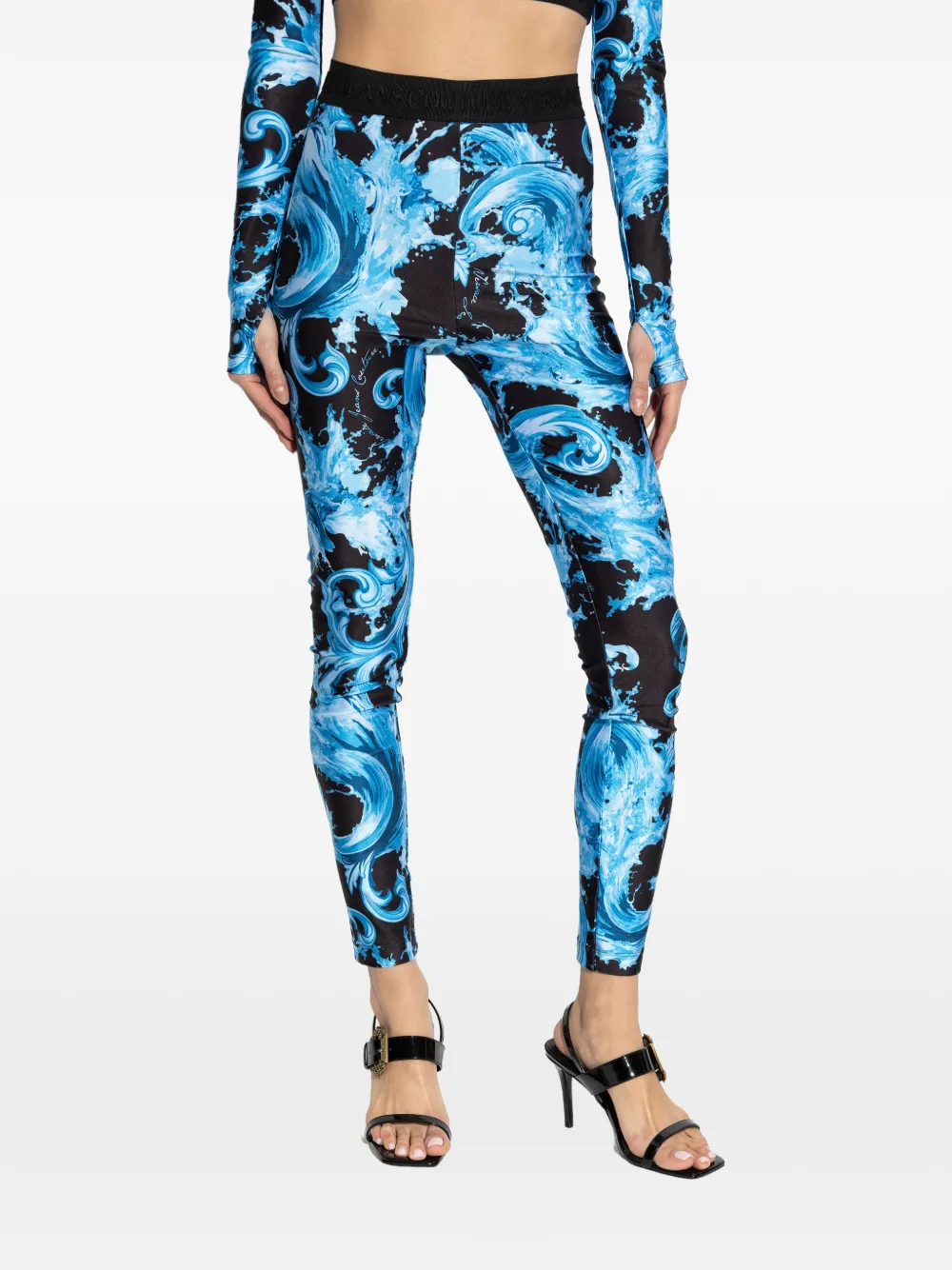 Patterned Waistband Leggings