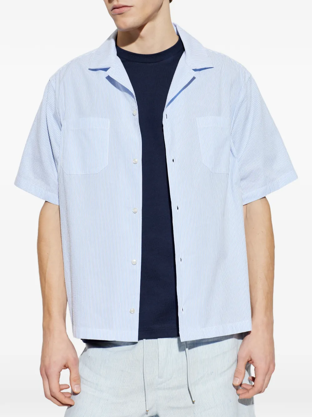 Paul & Shark Gestreept overhemd met zak Blauw