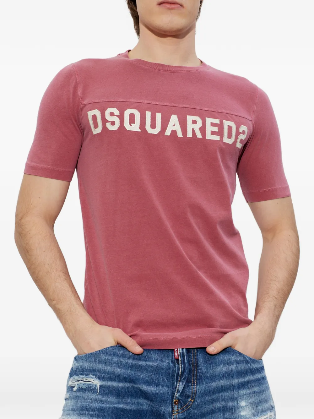 DSQUARED2 Cool Football T-shirt met logodetail Rood