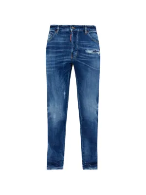 DSQUARED2 Bro ダメージ ジーンズ | ブルー | FARFETCH JP