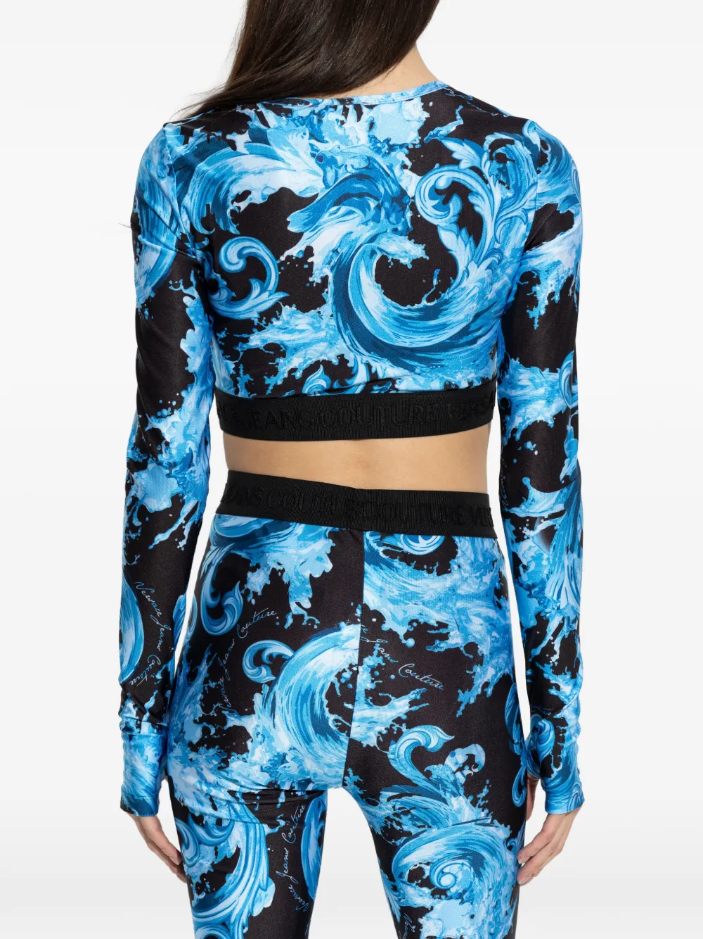 Versace Jeans Couture Cropped top met print Blauw
