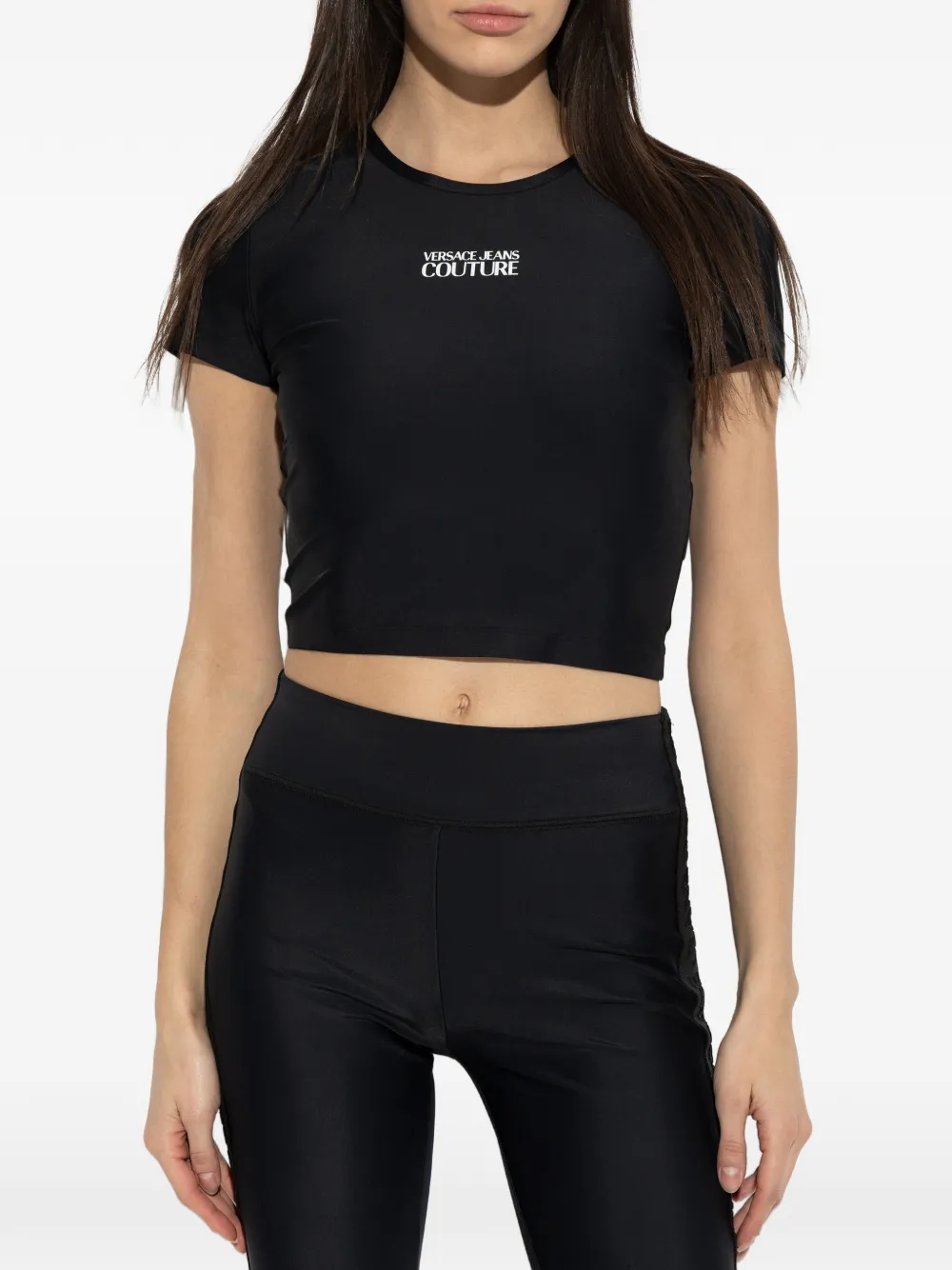 Versace Jeans Couture T-shirt met logo Zwart