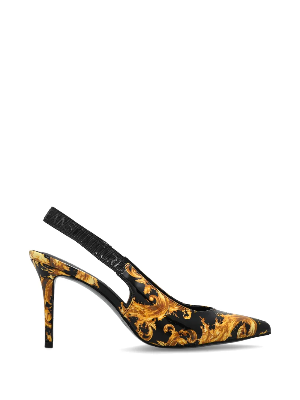 Versace Jeans Couture Slingback pumps met barokpatroon Zwart
