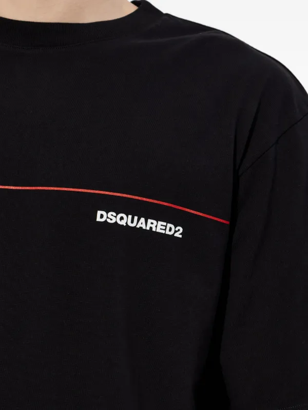 DSQUARED2 Dsquared2 Tape Loose Fit T-shirt | Black | FARFETCH