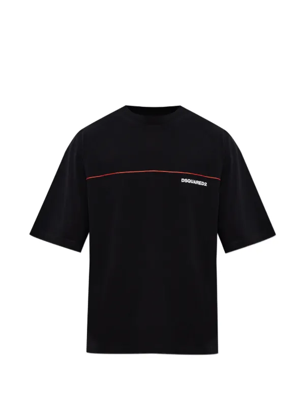 トップス DIANTE LOGO TAPE LOOSE SHIRTS DSQUARED2 Dsquared2 Tape Loose Fit T-shirt | Black | FARFETCH