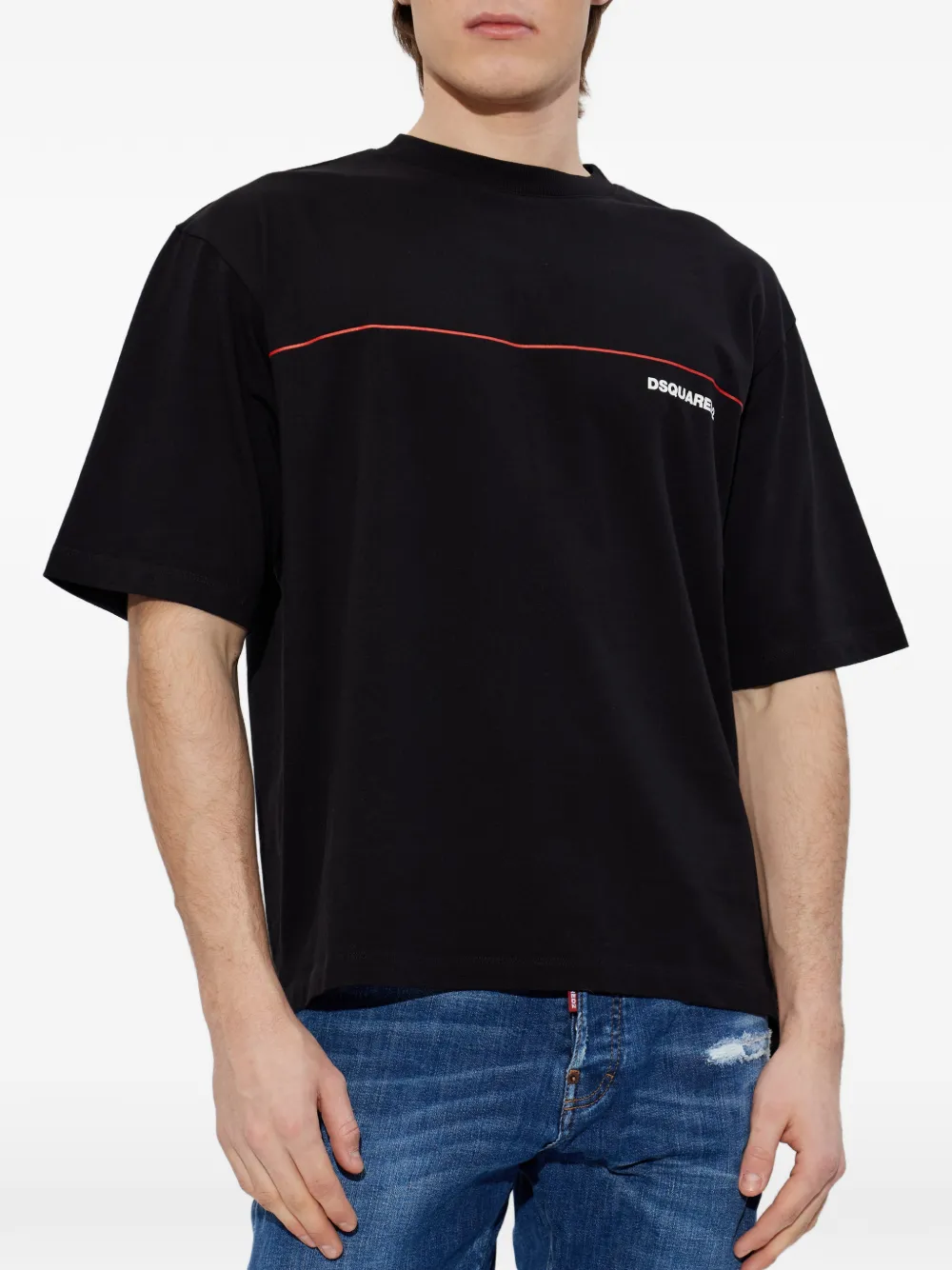 DSQUARED2 Rebel Tags T-shirt met graffiti-print Zwart