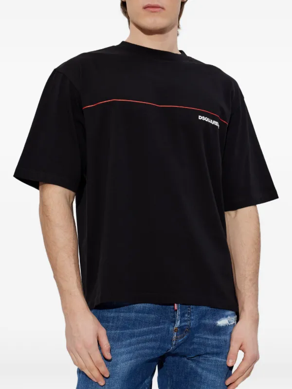 トップス DIANTE LOGO TAPE LOOSE SHIRTS DSQUARED2 Dsquared2 Tape Loose Fit T-shirt | Black | FARFETCH