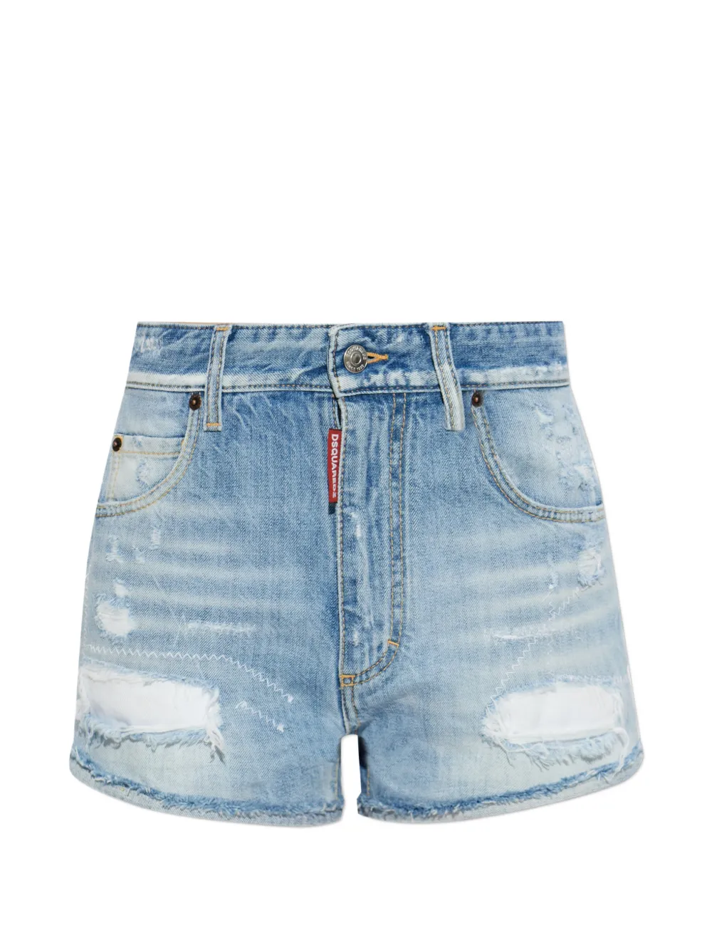 DSQUARED2 distressed cotton shorts - Blu