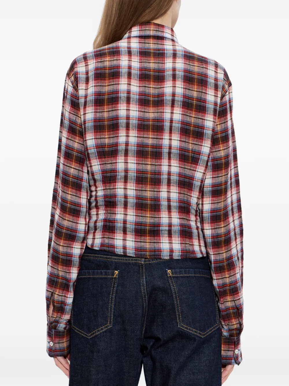 DSQUARED2 Geruit overhemd met borstzak Rood