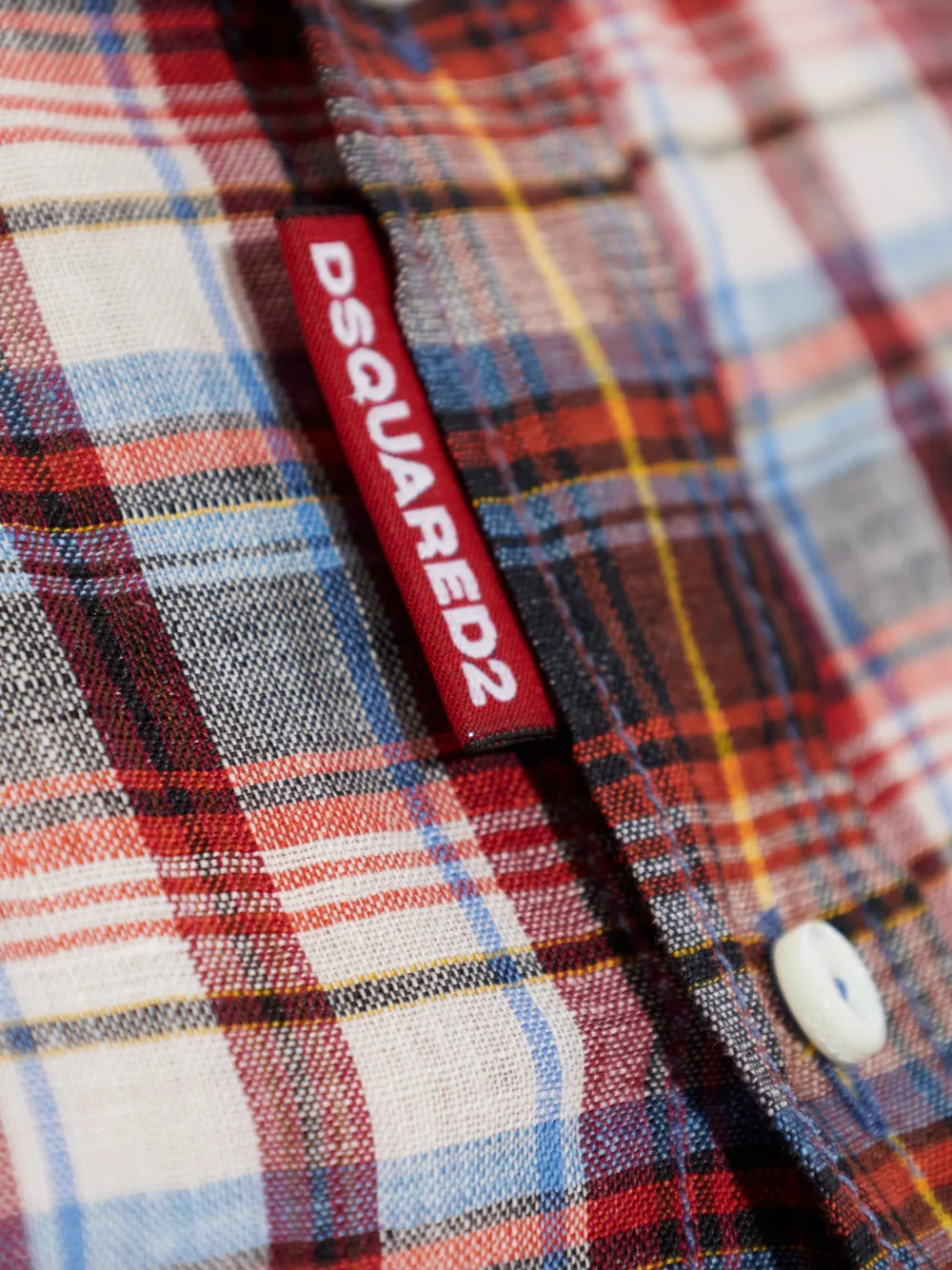 DSQUARED2 Geruit overhemd met borstzak Rood