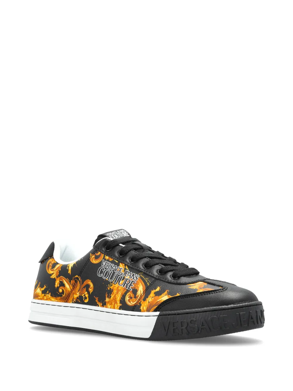 Versace Jeans Couture Sneakers met barokprint Zwart