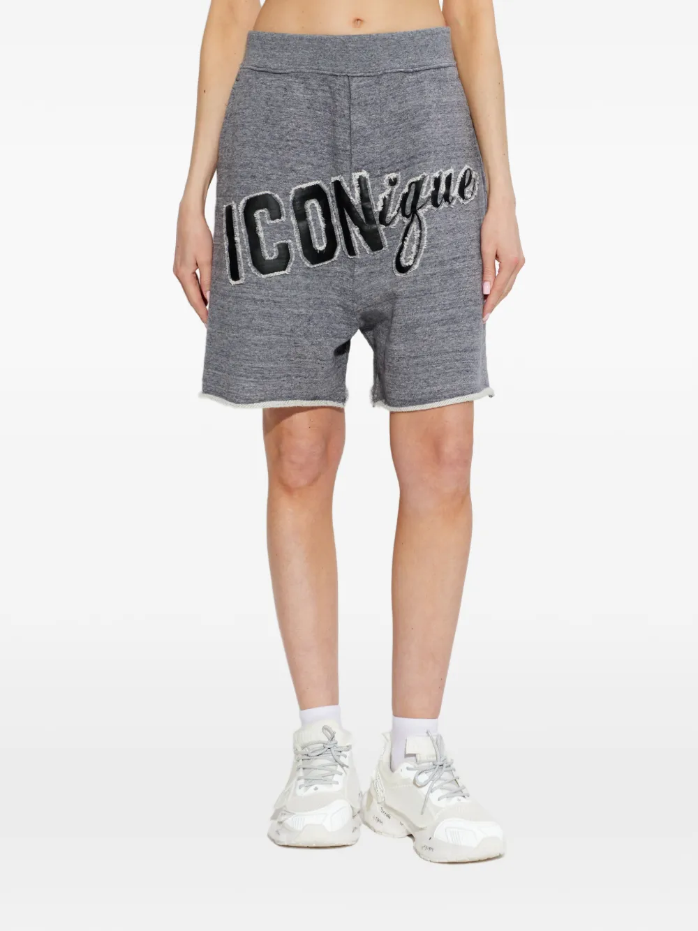 DSQUARED2 Shorts met franje en applicatie Grijs