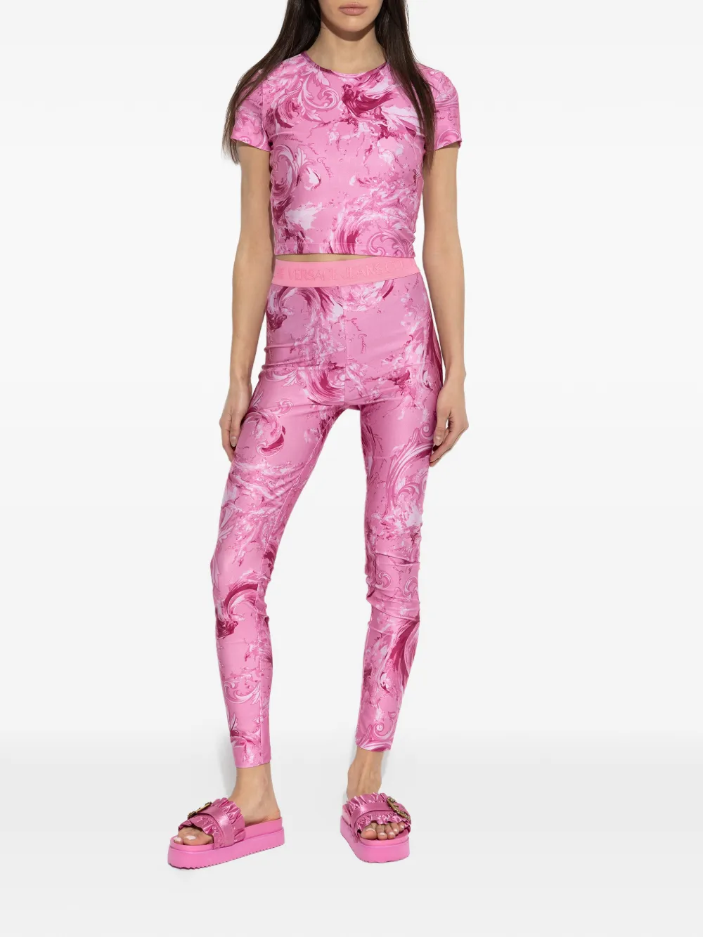 Versace Jeans Couture T-shirt met patroon Roze