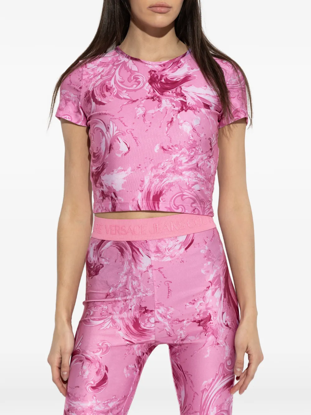 Versace Jeans Couture T-shirt met patroon Roze