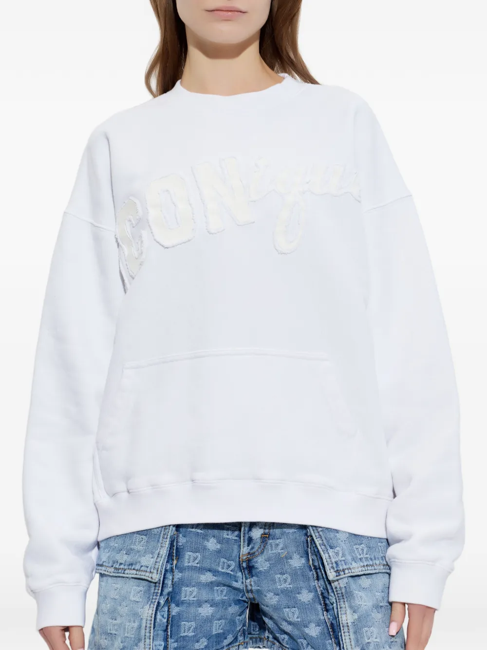  Dsquared2 Sudadera Holgada Con Apliques - Blanco 