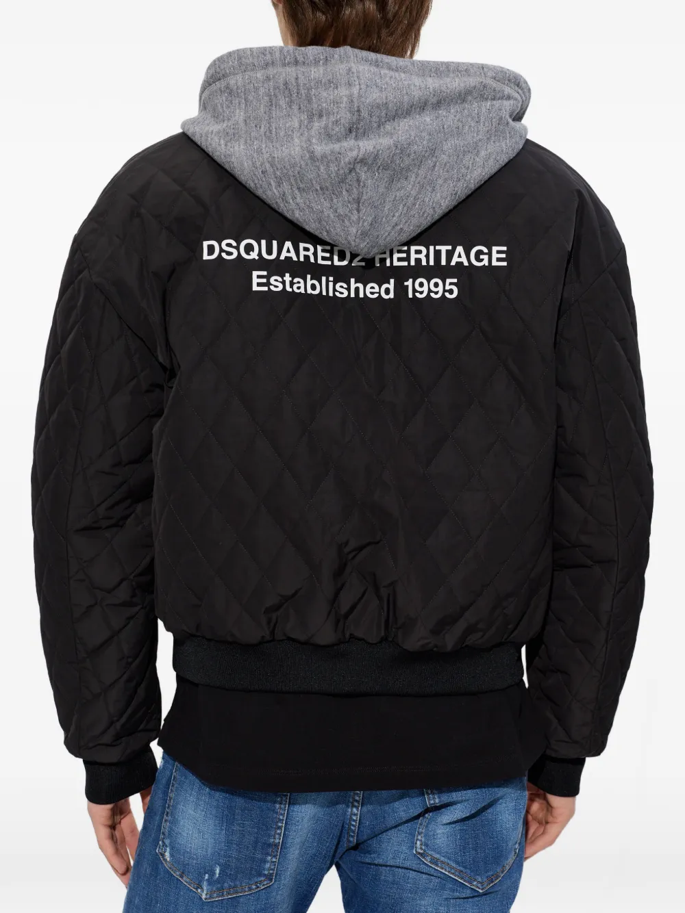 DSQUARED2 Gewatteerd bomberjack met capuchon Zwart